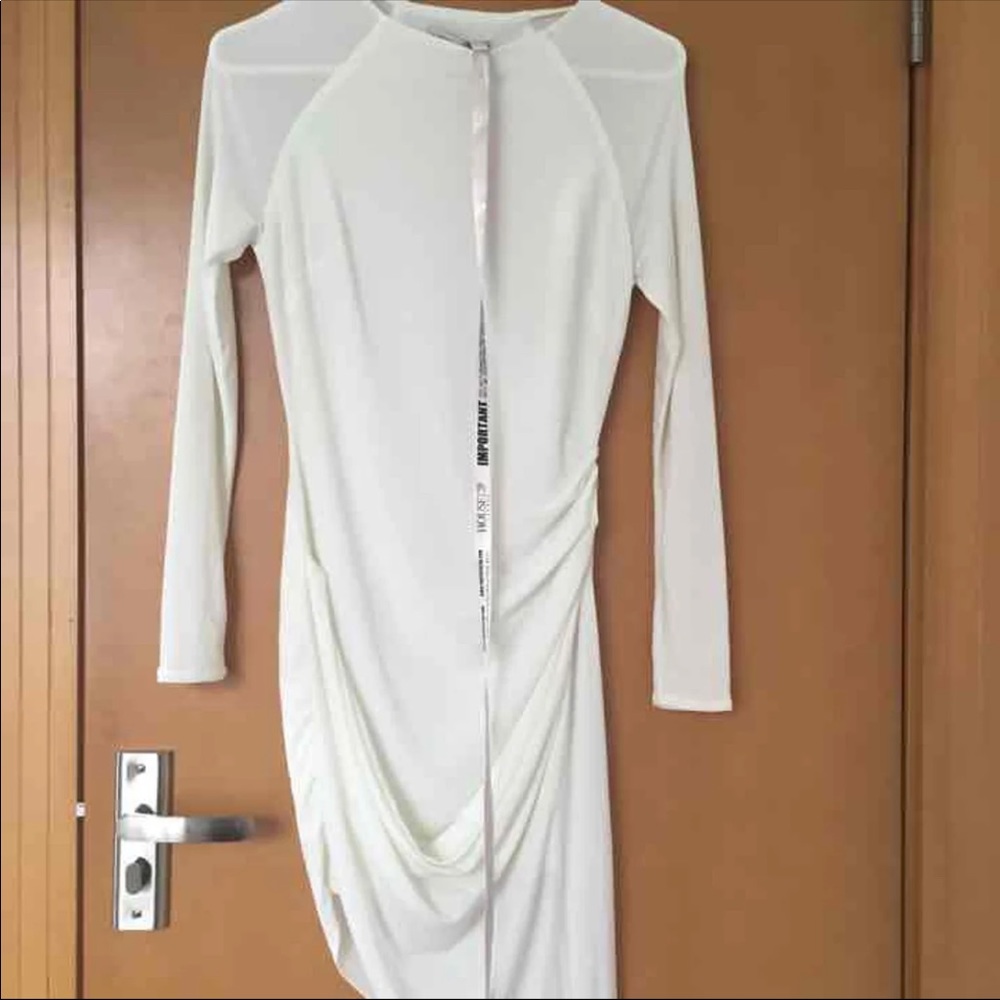 house of CB white long sleeve dress